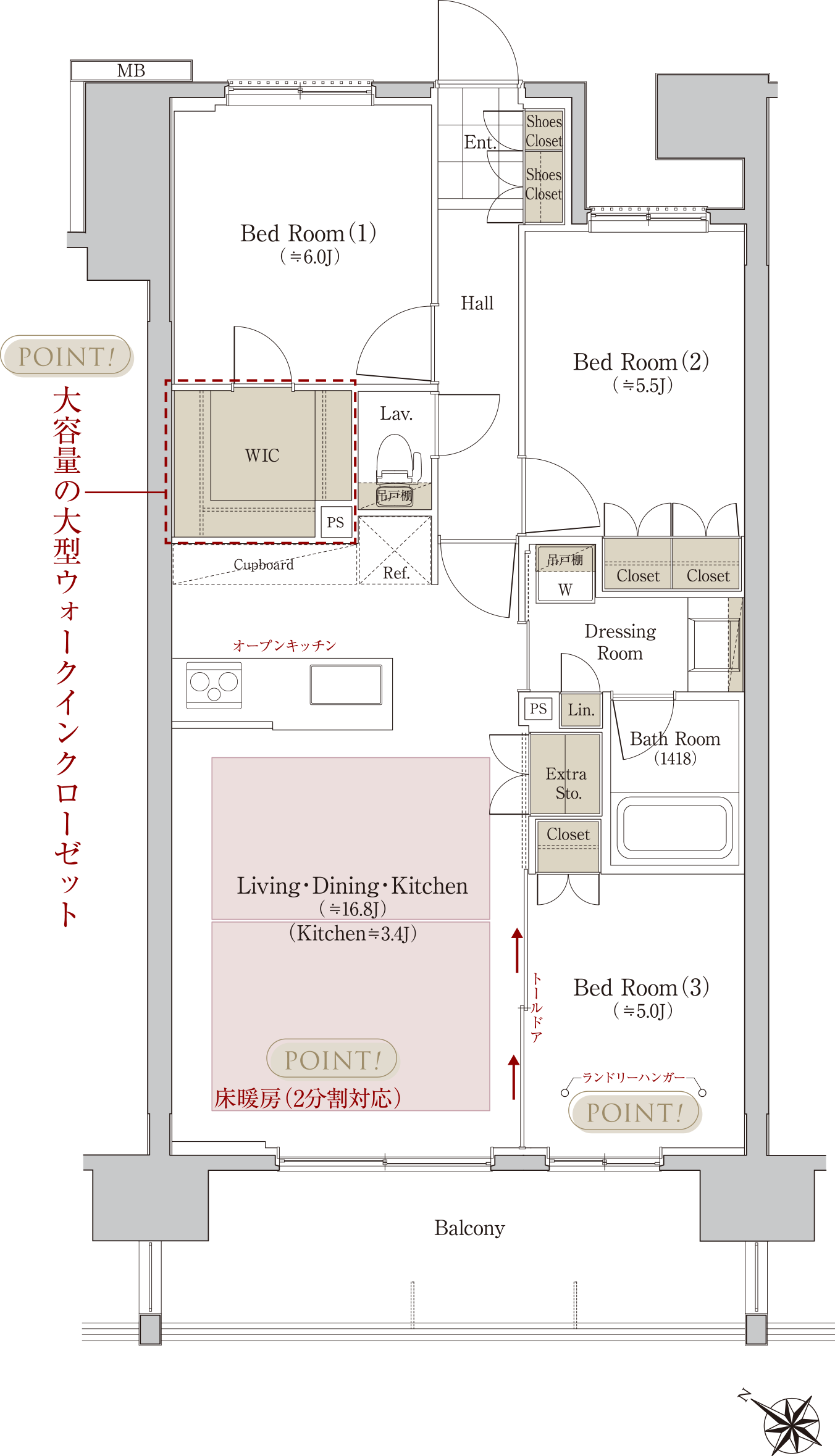 B1type 間取図